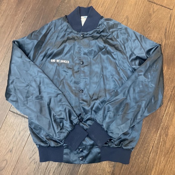 VTG WestArk Satin Bomber Jacket Size M‎ Blue USA "Stardust" 1988 State Champs - Picture 6 of 7